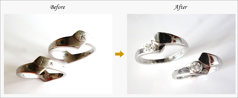 【結婚15周年、結婚指輪を直し妻にダイヤを・・・】茨城県筑西市Ｎ様